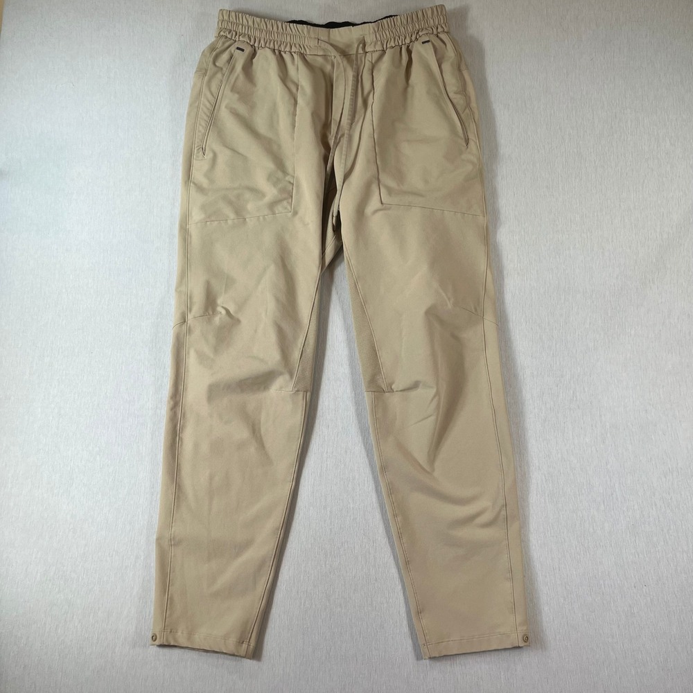 Lululemon Licensed to Train Pants Men L Tan Khaki Tapered Jogger Stretch Active